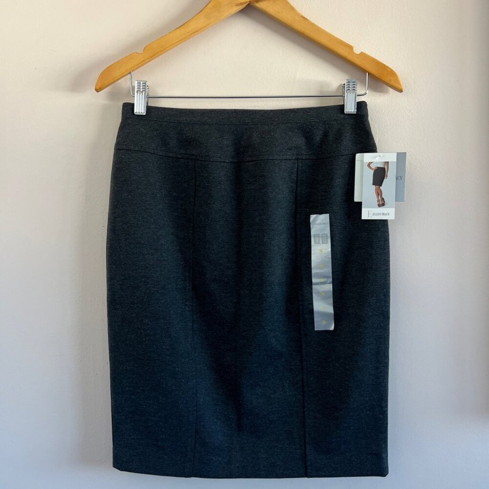 ELLEN TRACY | Charcoal Pencil Skirt with Side Detail